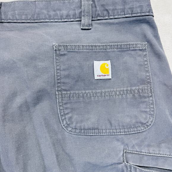 Carhartt Pants Men 44x32 Gray Rugged Flex Relaxed Fit Canvas Knit Lined Utility - Picture 10 of 14